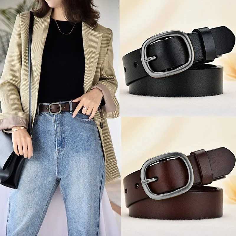Belts Retro Art Fine Belt Women's Genuine Leather Needle Buckle Soft Small Belt Casual Simple Versatile Decorative Belt New Trend Q260921