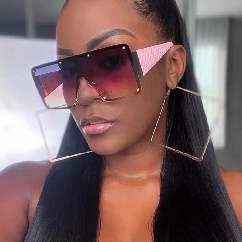 New One-Piece Large-Frame Sunglasses, Unique Wide-Rimmed Ins Street Style Catwalk Glasses, Men's Internet Celebrity Sunglasses Laotie