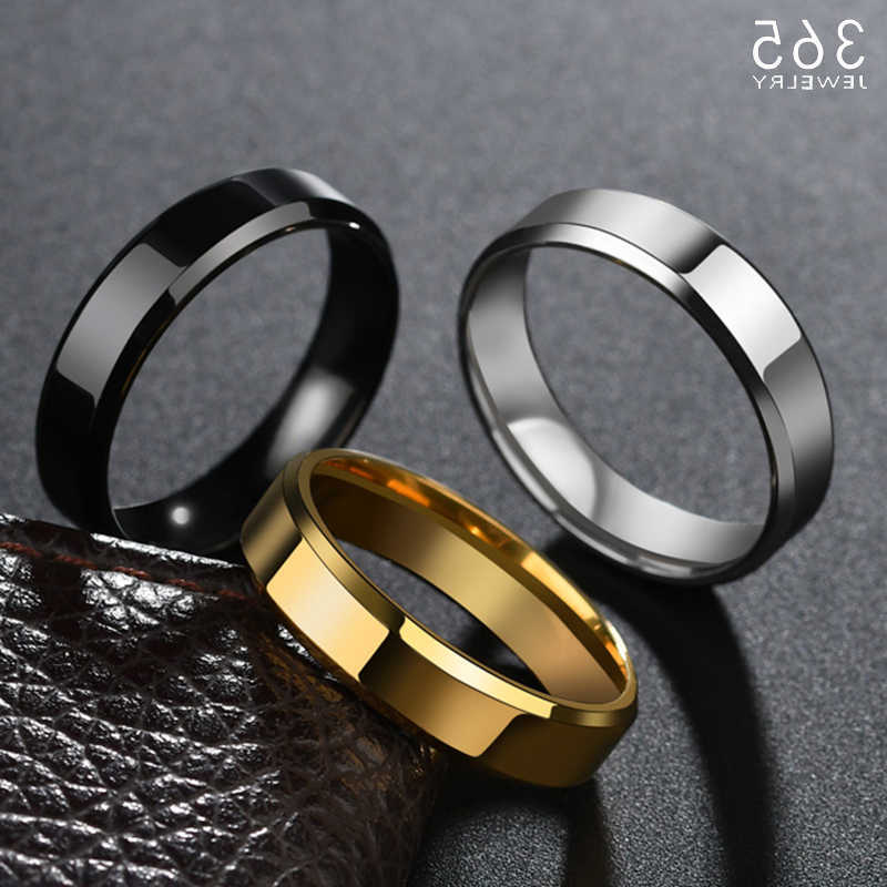 High Band Rings Quality 6mm Stainless Steel Ring For Women Men Fashion Gold Color Finger Rings Wedding Band Jewelry GiftT260922