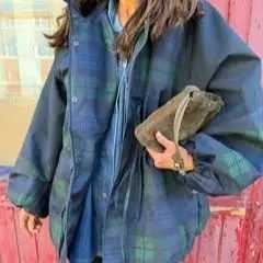 Women's Jackets Casual Chic Plaid Coats Loose Stand-collar Tie Up Bow Tops Jacket Trendy Vintage Designers Hoodies 2025 Autumn Women's Out