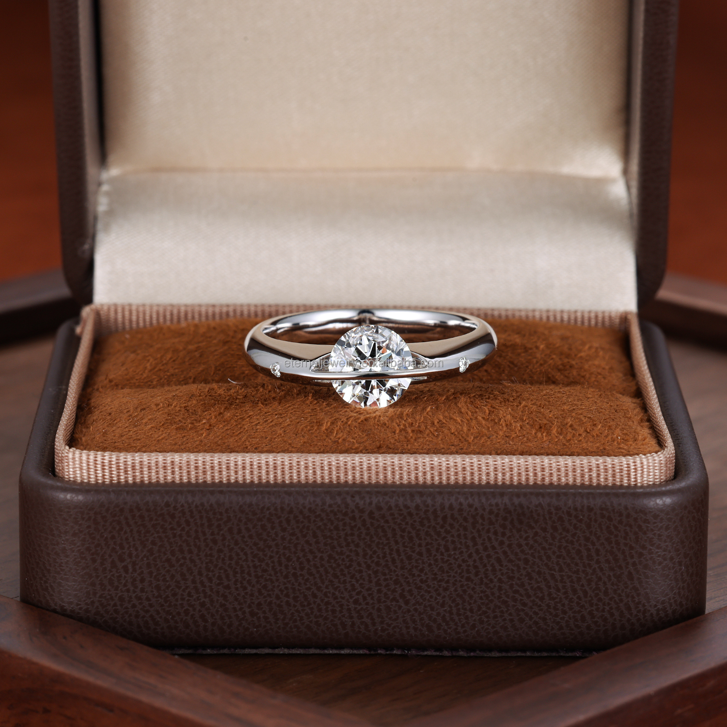 Custom Tension-Set Lab Grown Diamond Wedding Ring for Women S925 Silver 9K-18K Solid Gold Engagement Jewelry
