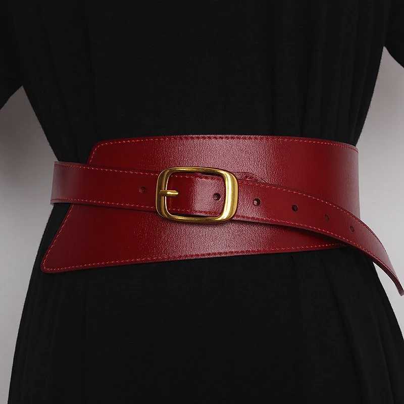Belts Women's Coat Wide Waistband Genuine Leather Cummerbunds Female Dress Corsets Versatile Waist Belts Decoration Wide Belt Q260921
