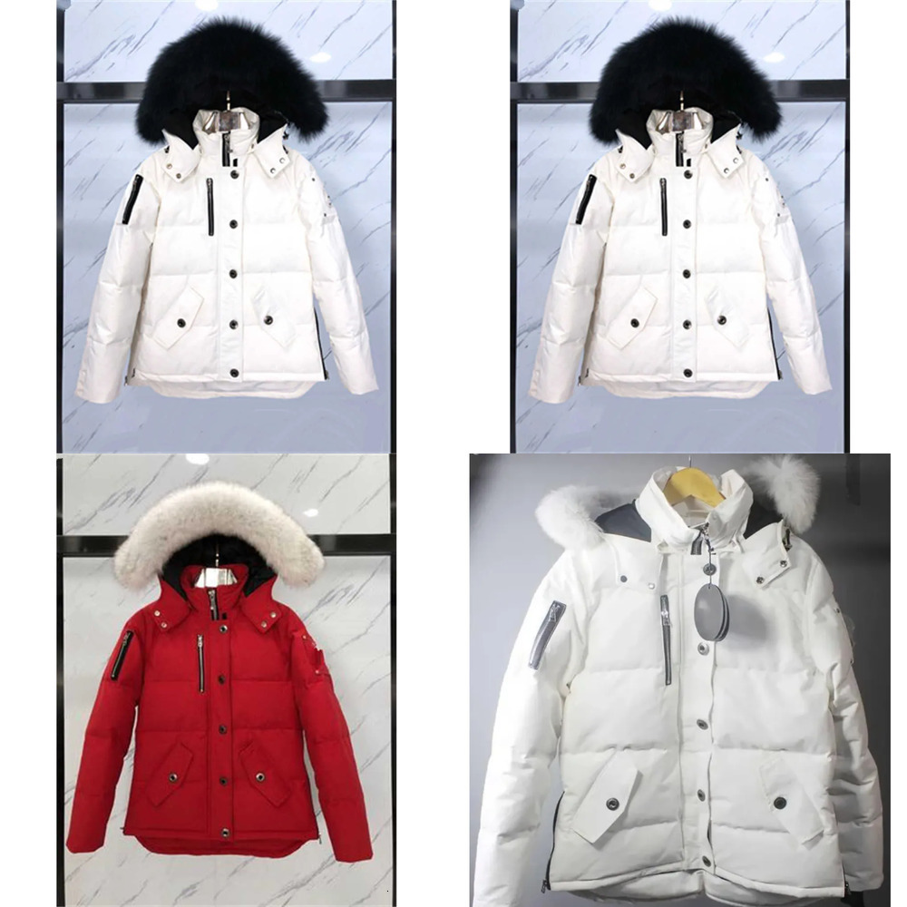 Down jacket men's fur collar parka winter waterproof white duck coat cloak fashion men and women couples moose casual version to keep warm f9e