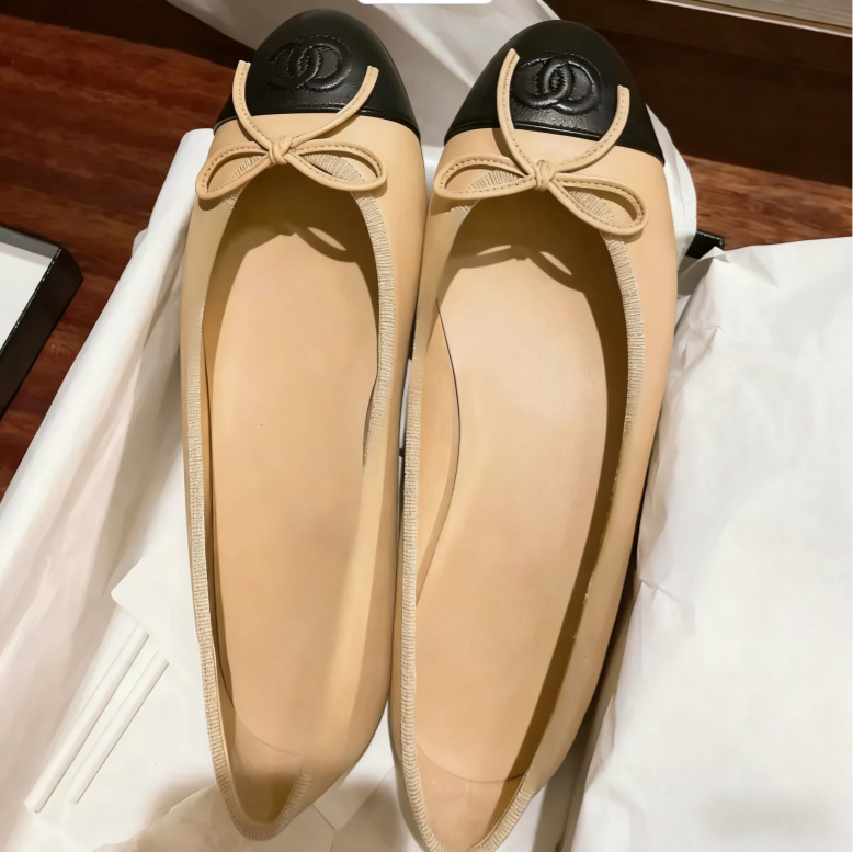 designer shoes Paris designer Black suede Ballet Flats Shoes Women Quilted Genuine Leather Slip on Ballerina Luxury Round Toe Ladies Dress Shoes HJ2