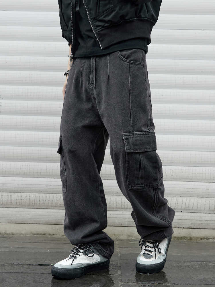 Jeans Y2k Men's New Baggy Jeans Male Hip Hop Harajuku Trousers Wide Leg Denim Pants Men's Jeans Streetwear Korean Oversize Cargo Pants T26