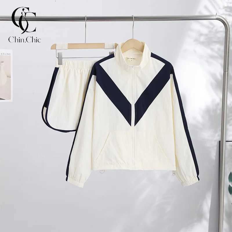Set Baseball Sets Women Tracksuit Zip Up Lapel Long Sleeve Jacket Side Stripe Jogger Pants Loose Casual Streetwear Sports Outfit N260922