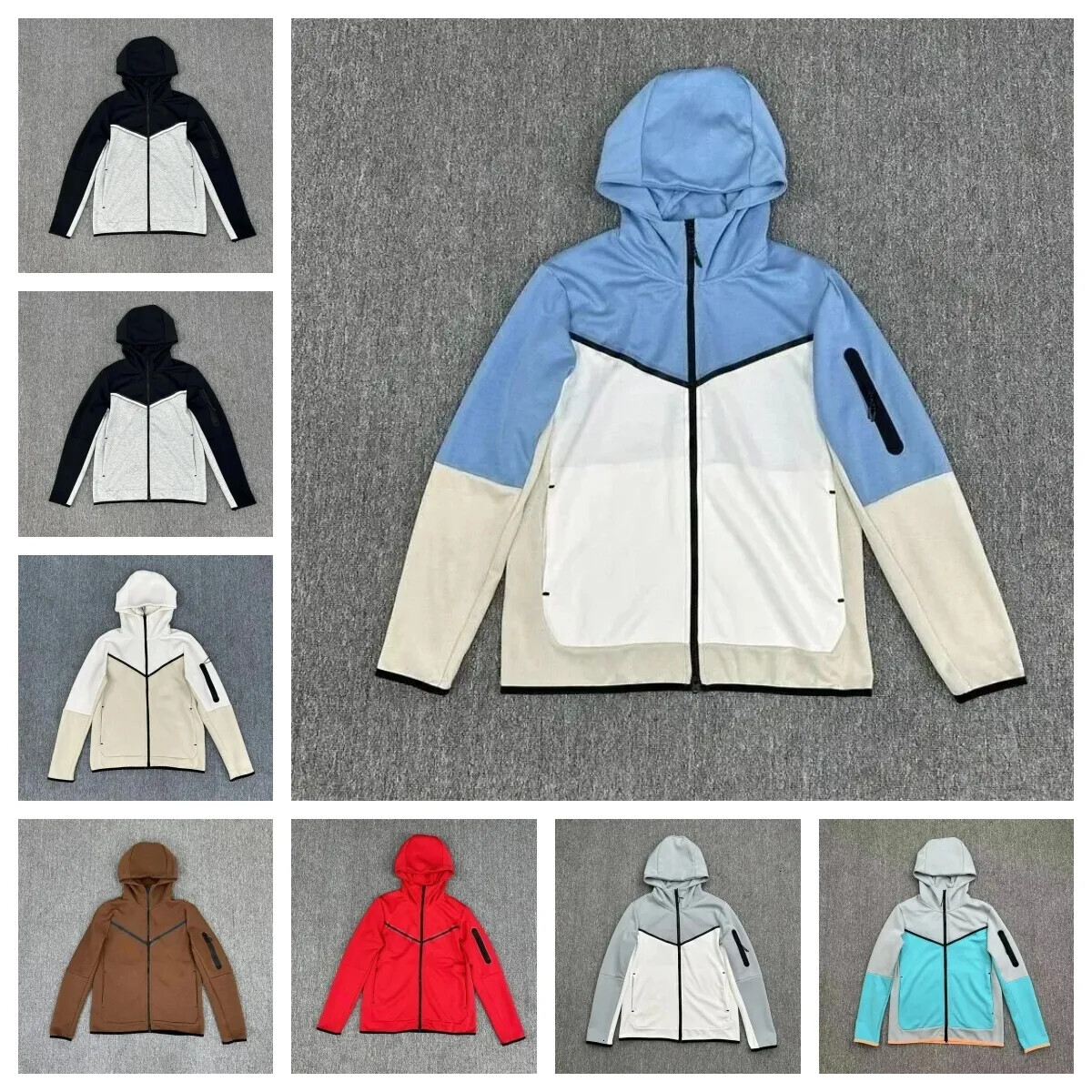 Tracksuits Mens Womens Nocta Hoodies Jackets Tracksuit Tech fleece Full Zip Hooded Sweatshirt Loose Pants Man Black White Grey Techfleece Sports Sui