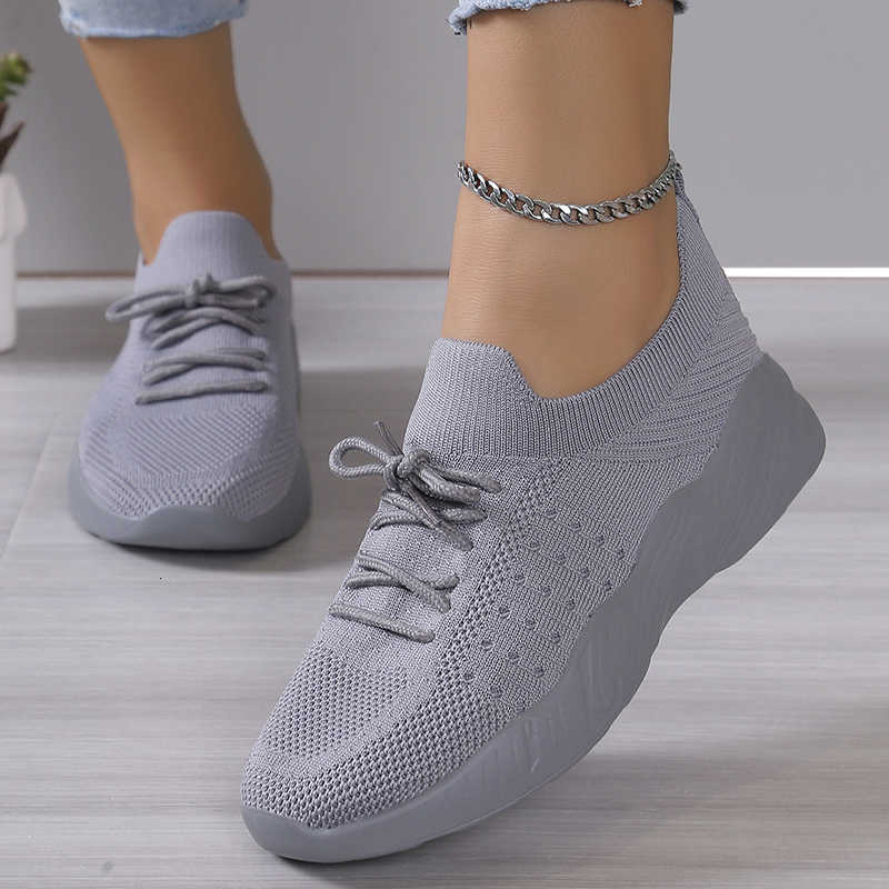 Breathable Casual Knitted Shoes Lucyever Sneakers Women 2026 Spring Soft Sole Sports Tennis Shoes Woman Plus Size Non Slip Casual Flats 43 D260922
