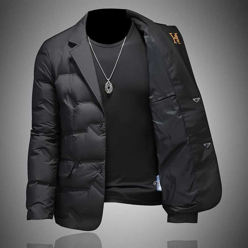 Down Parkas Top Grade Men's Man Down Jacket 2025 Winter Men Business Casual Classic Suit Collar 90% white Duck Down Coat Keep Warm parkas C2609