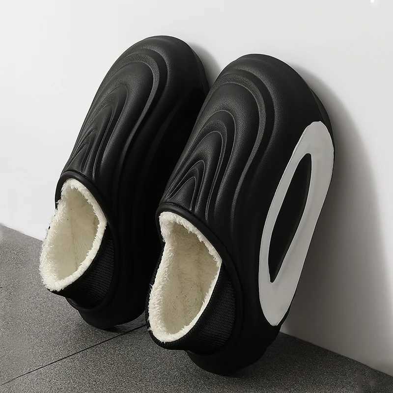 EVA Winter Slippers For Men Women Warm Fur Lined Waterproof Anti Slip Plush Indoor Outdoor Lightweight Home Cotton Shoes T260922
