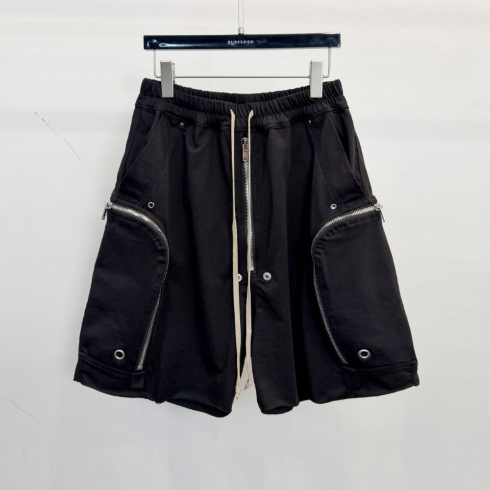 Dark Style Men Cargo Shorts American Retro Drawstring Loose Five Point Shorts Trendy Summer Casual Streetwear Pants