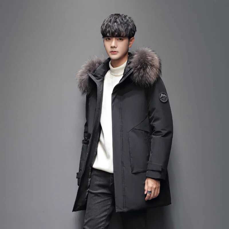 Hooded Parkas Winter Men's Down Warm Down Jacket for Men Fashion Thickened Men Long Parkas Outdoor High Quality Windproof Men Down Coats with H