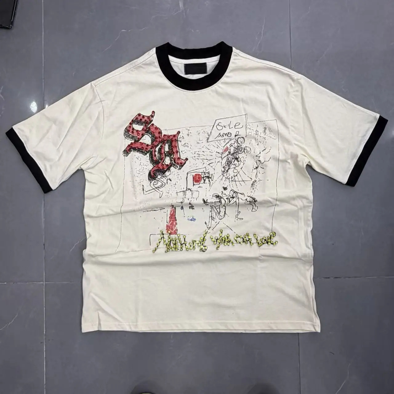 Fashion Shinning Diamond Letter Short Sleeve Tshirt for Men and Women Crew Neck Cotton Summer T-shirts Oversized 260918