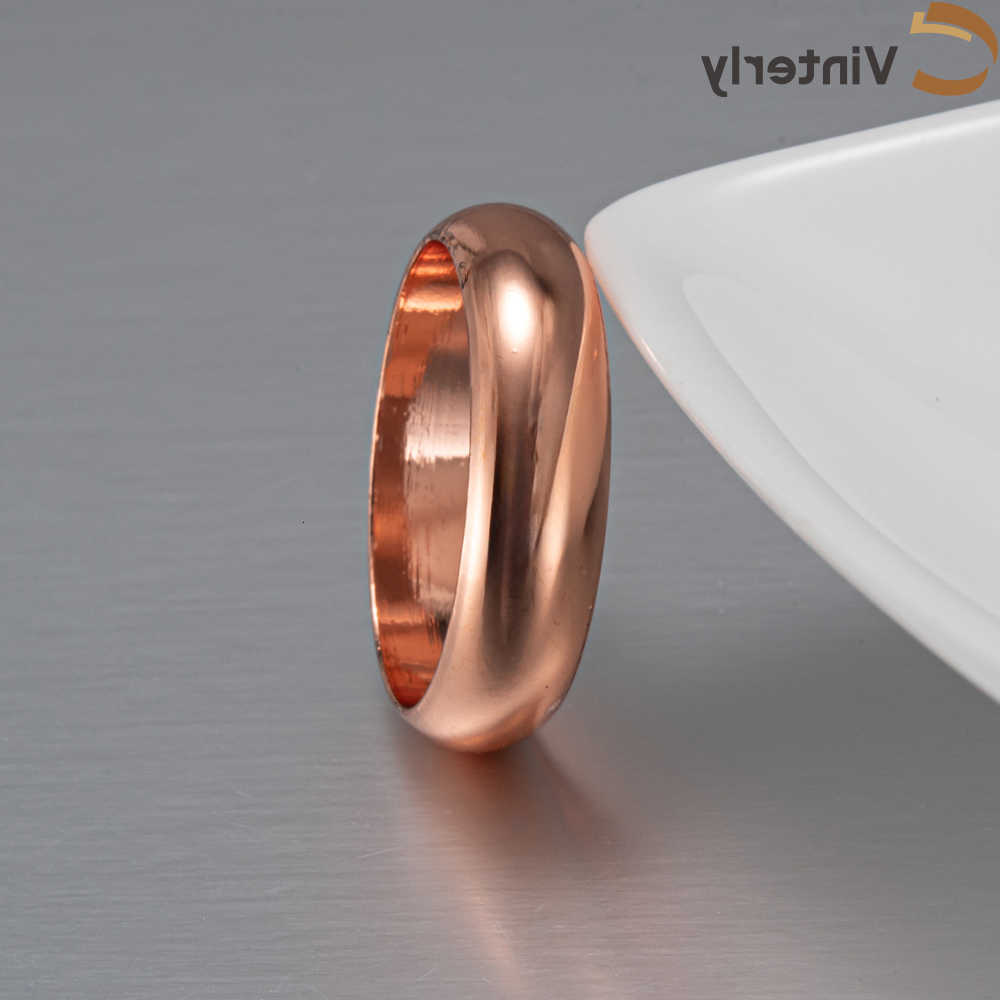 Rings Vinterly Band Pure Copper Rings for Women Men 6mm Wide Finger Jewelry Shiny High Polished Metal Minimalist Copper RingT260922