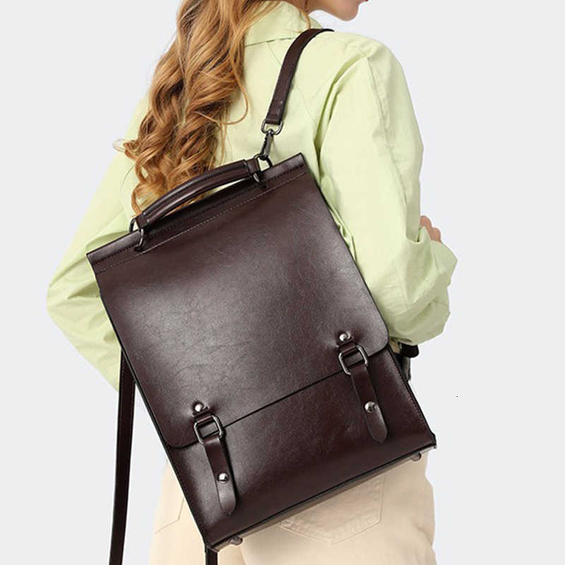 leather Backpack Style Fashionable new backpack for women British college style backpack college commuting cowhide backpack H260922