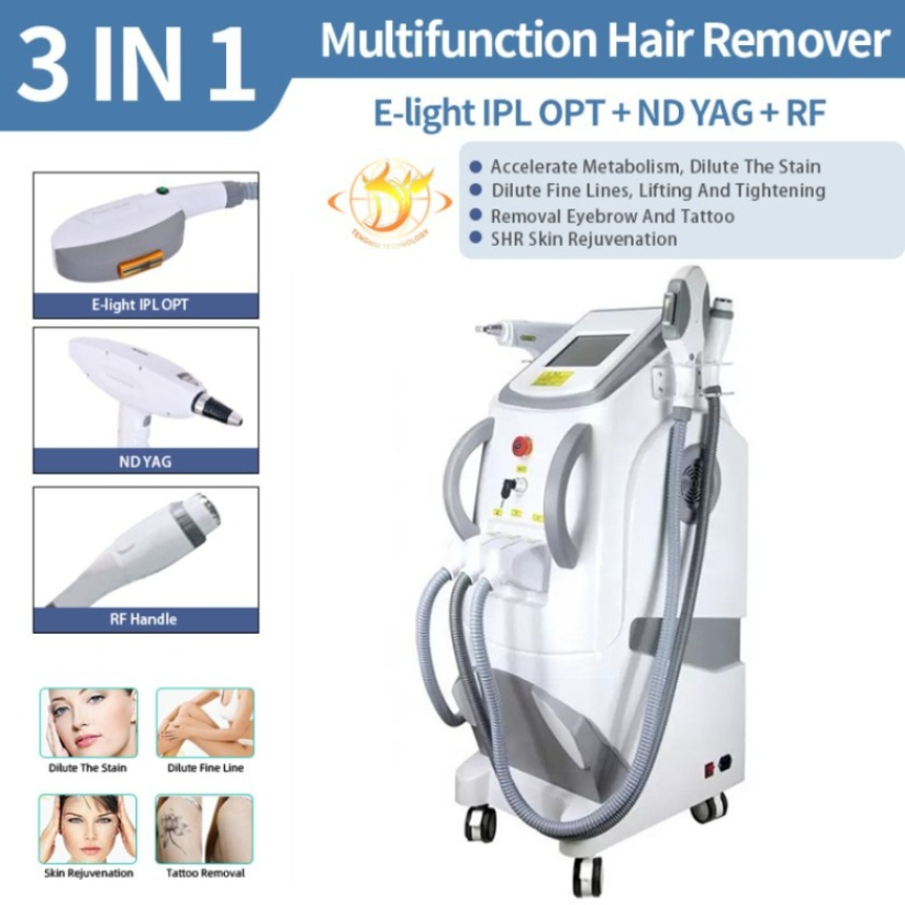 Multifunction 4 In 1 Q Switched Nd Yag Carbon Rf Face Skin Machines Elight Opt Ipl Hair Removal Diode Hair Removal Machine267.2