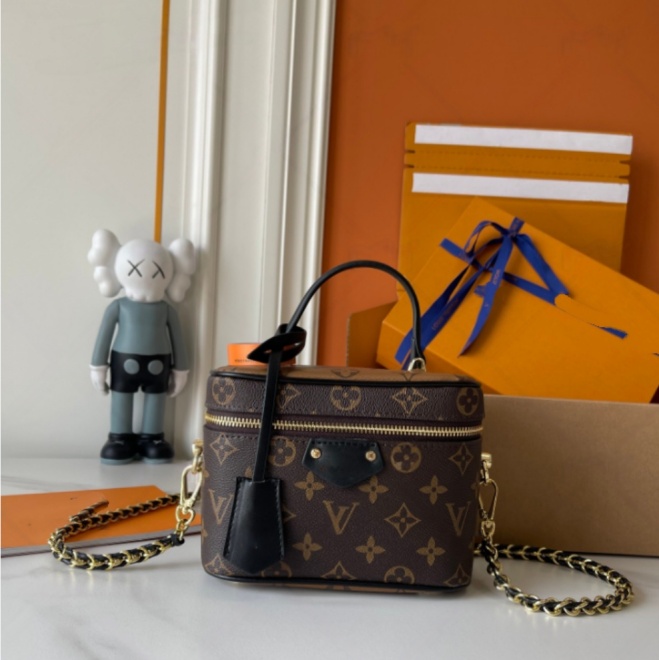 Designer bag M47128 Cosmetic Bag Shoulder Bag Monogram Brown Flower Women Square makeup bag vintage classic Handbag Messenger Bags Tote Bag Purse Ba