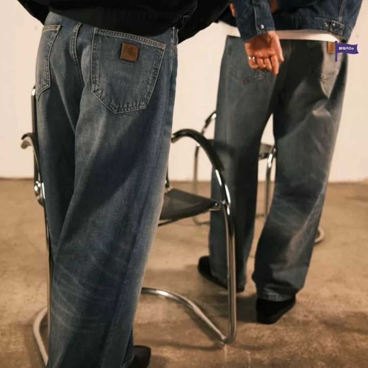 Camel-style washed cat-whisker micro-tapered straight-leg jeans for men loose and casual slimming long pants T260921