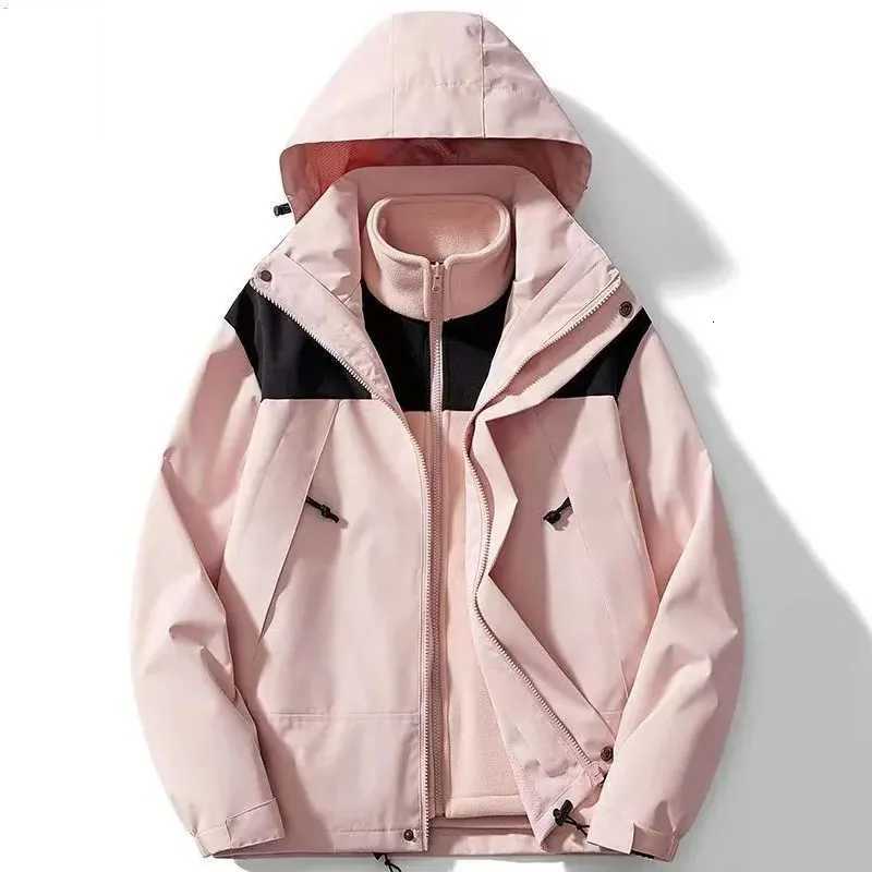 Women's Jackets 3 In 1 Thick Hiking Jacket Women Climbing Trekking Windbreaker Outdoor Sports Jackets Autumn Winter Warm Fleece Waterproof Coat