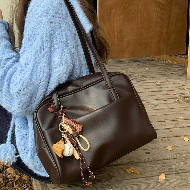 Body Korean Style Large Cross Capacity Single Shoulder Women's Bag Versatile Vintage Underarm Bag Autumn 2025 New Arrival Tote Bag H260922