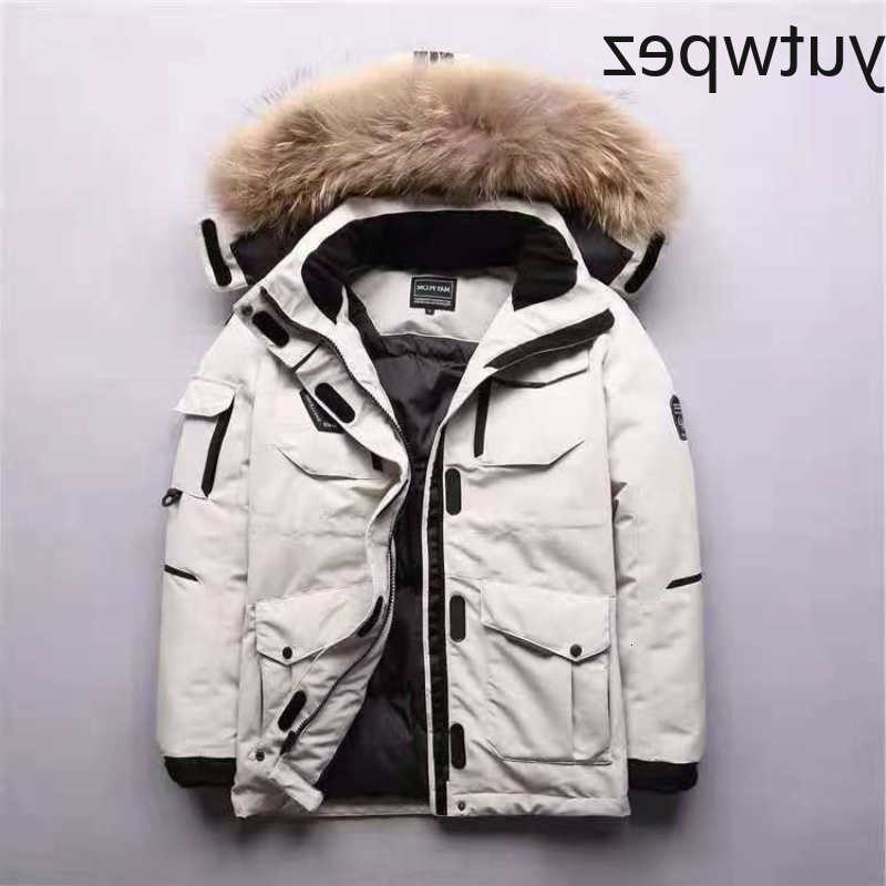 Down Parkas 90% White Men's Duck Down Removable Cap Men Outdoor Hiking Sports Running Thermal Down Jacket Thick Puffer Coat Overcoat Winter Par