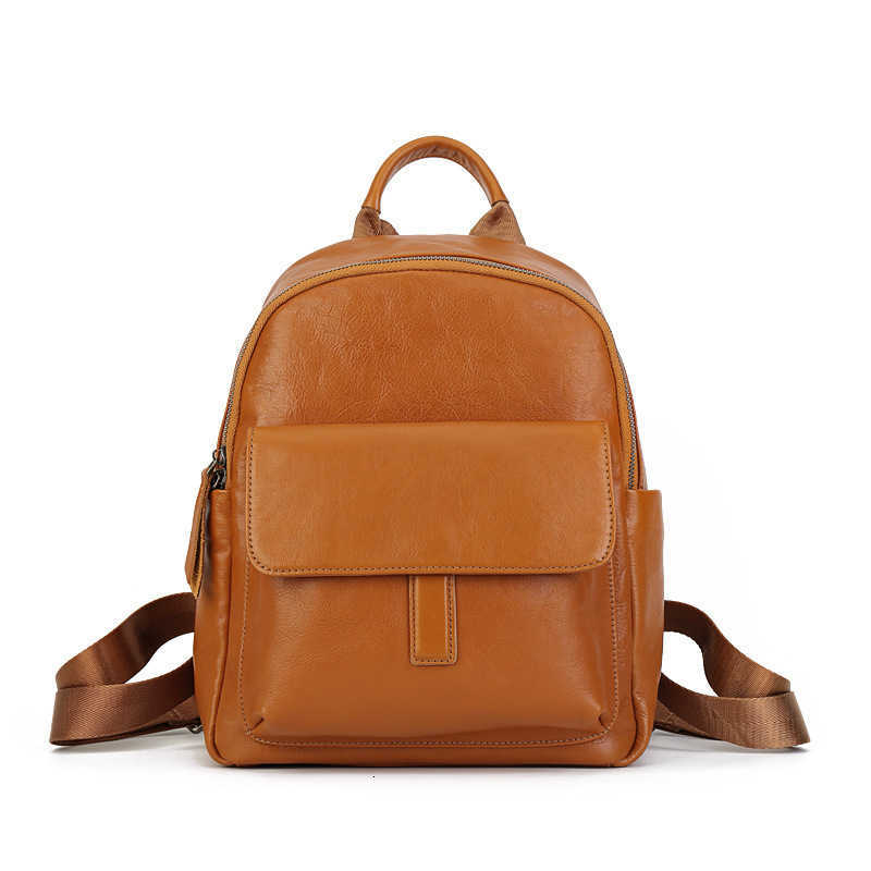 Zaino da donna stile casual quotidiano Zaino in vera pelle Primo strato Borse a tracolla in pelle di mucca Borsa da viaggio da donna in pelle di vac
