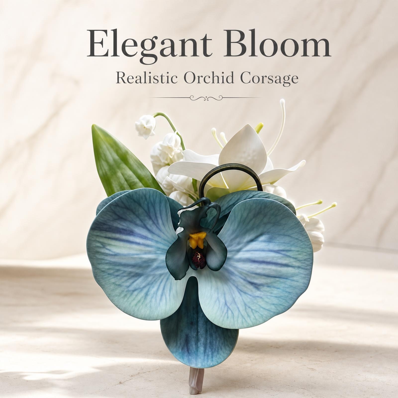 Broche phalaenopsis artificielle en coton perlé, dégradé de muguet, Corsage antidérapant de 9 couleurs pour accessoire de robe de soirée de maria