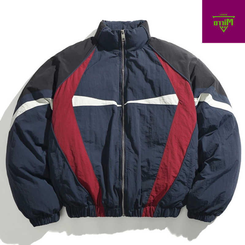 Winter Men's Men Down Parkas Jackets Thicken Warm Parkas Coats Patchwork Vintage Oversized Padded Jackets Streetwear Harajuku Hip Hop Jackets C