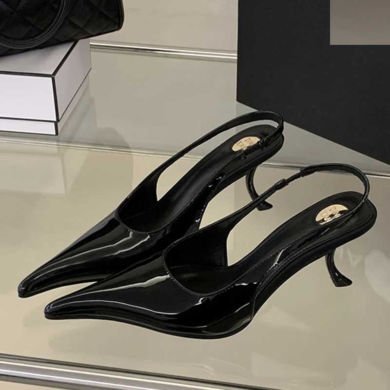 Scarpe eleganti Fi Eilyken Nuove décolleté in pelle verniciata con punta a punta Wen Décolleté sexy sottili sandali alti H eleganti scarpe da banc