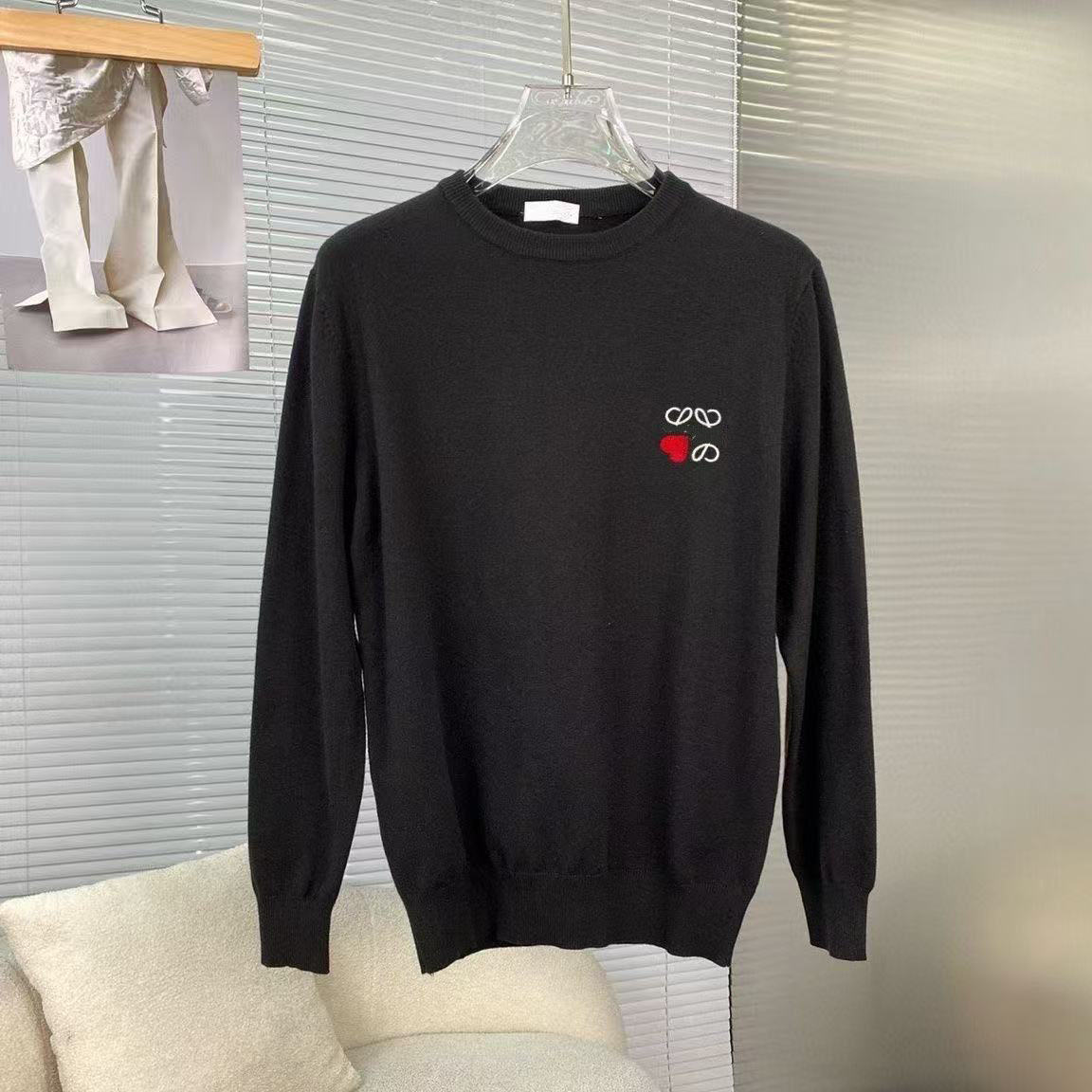 New winter semi-high collar men's embroidered sweater - high-end, stylish, trendy, versatile, slimming, and a must-have knitted woolen sweater