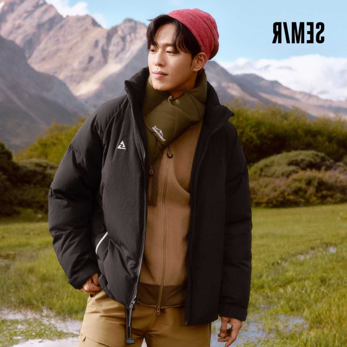 Down Parkas Semir Men Men's Outerwear Winter New Outdoor Texture Printed Casual Coat Loose Raglan Sleeve Stand-Up Collar Trendy Warm Man Clothi
