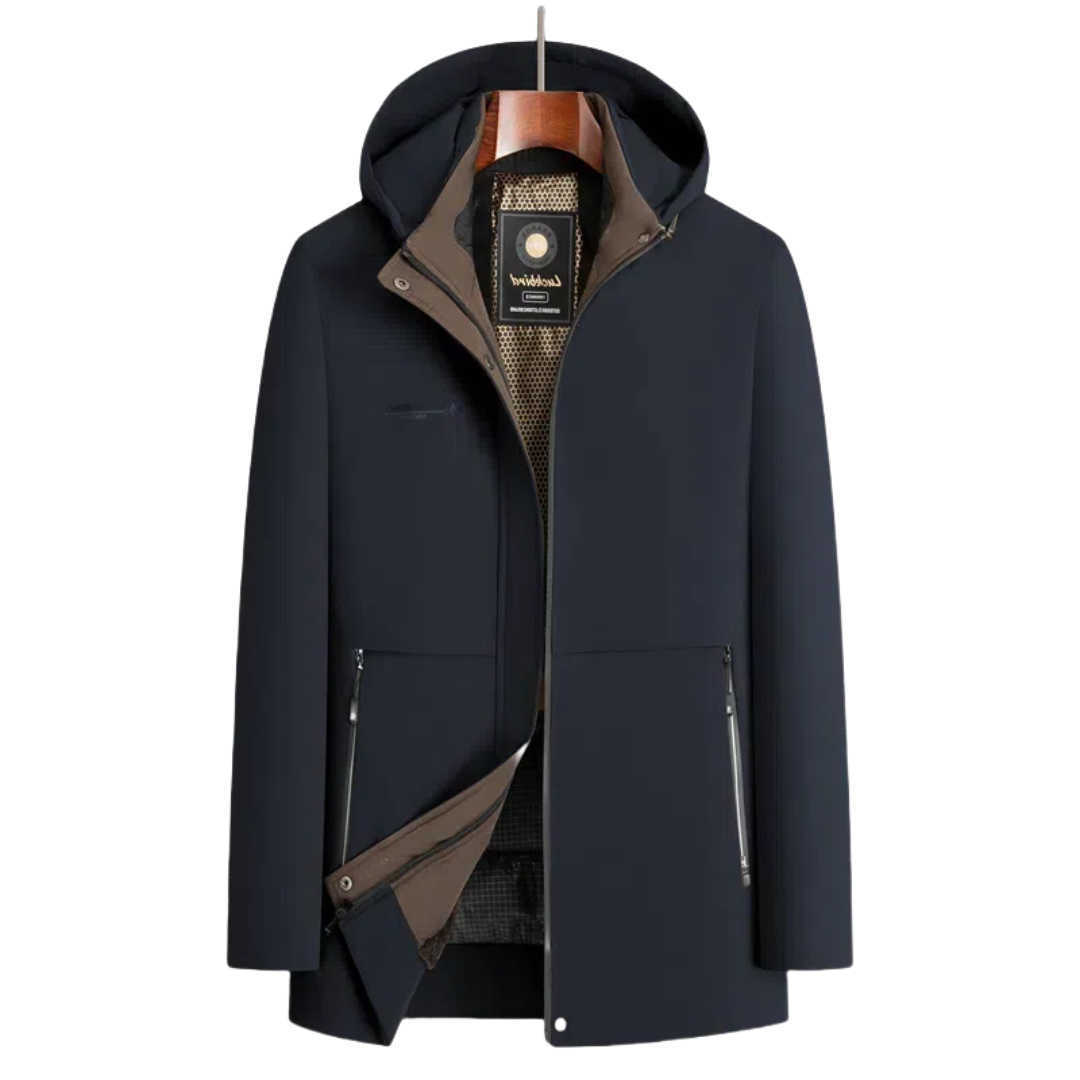 Parka imbottito caldo da uomo in piumino da uomo Cappotto invernale in grafene oro nero da esterno per uomo di mezza età e anziani Parka imbottito C