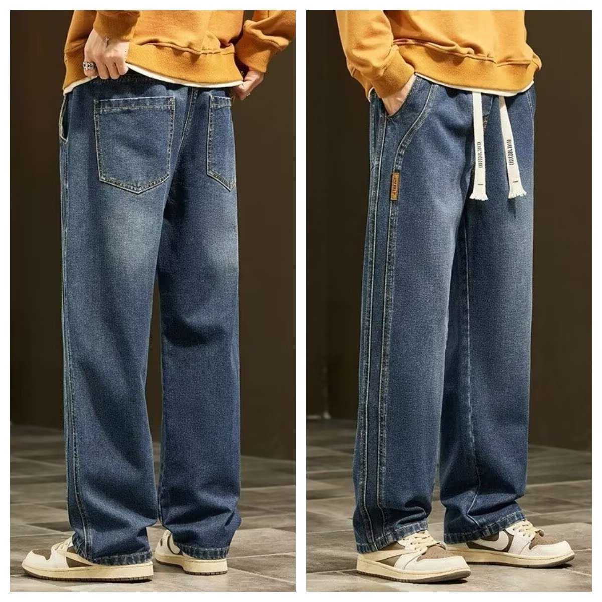 Jeans Hong Men's Kong Trendy Men's Summer New Style 2025 Personalized Letter Jeans Hip Hop Ins Trendy High Street Trendy Rascal Handsome P