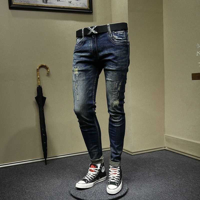 Jeans 2023 Men's Spring and Autumn New Classic Fashion All-Match Stretch Jeans Men's Casual Slim Comfortable High Quality Small Foot Pants