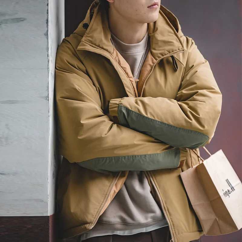 Parka da uomo casual in piuma d'anatra bianca al 90% Piumino con cappuccio caldo antivento da esterno Cappotto invernale addensato per uomo inverno