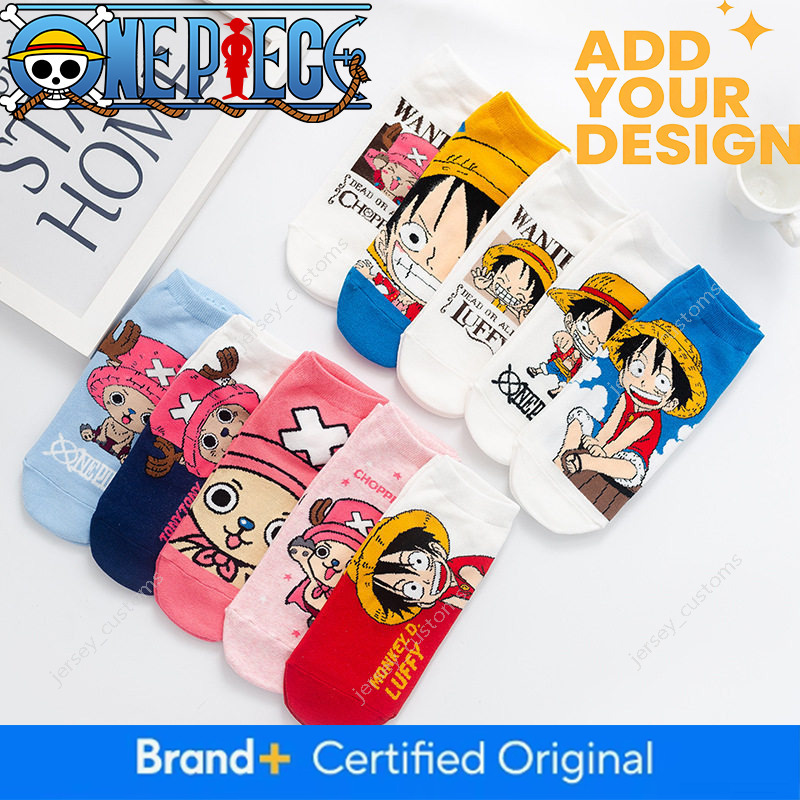 Women's Korean Cartoon Anime One Piece Spring and Summer Pure Cotton Breathable Short Low-Cut Invisible Boat Socks