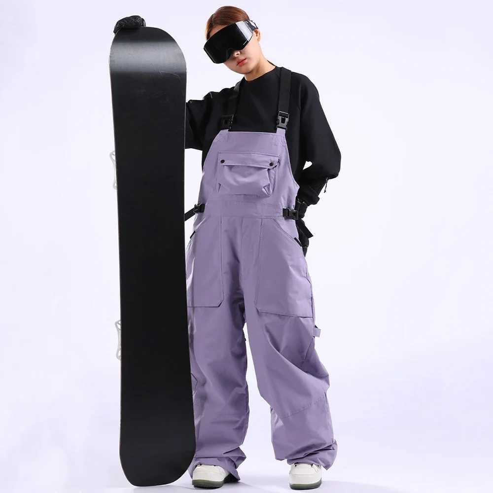 Winter Women Skiing Pants Windproof Snow Overalls Man Loose Ski Trousers Outdoor Sport Waterproof Clothes Snowboard Cargo Pants R260921