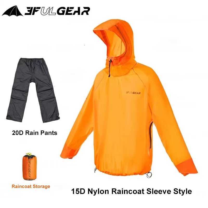 Women's Jackets 3F UL GEAR Split Hiking Raincoat Rain Pants Waterproof 15D Nylon Lightweight Outdoor Camping Rain Coat Gear Poncho Women Women