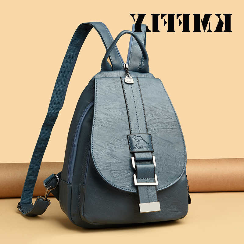Style New Classical Fashion Backpack High Quality Soft Leather Travel Backpack Women Large Capacity Shoulder Bags School Bag Backpacks H260922