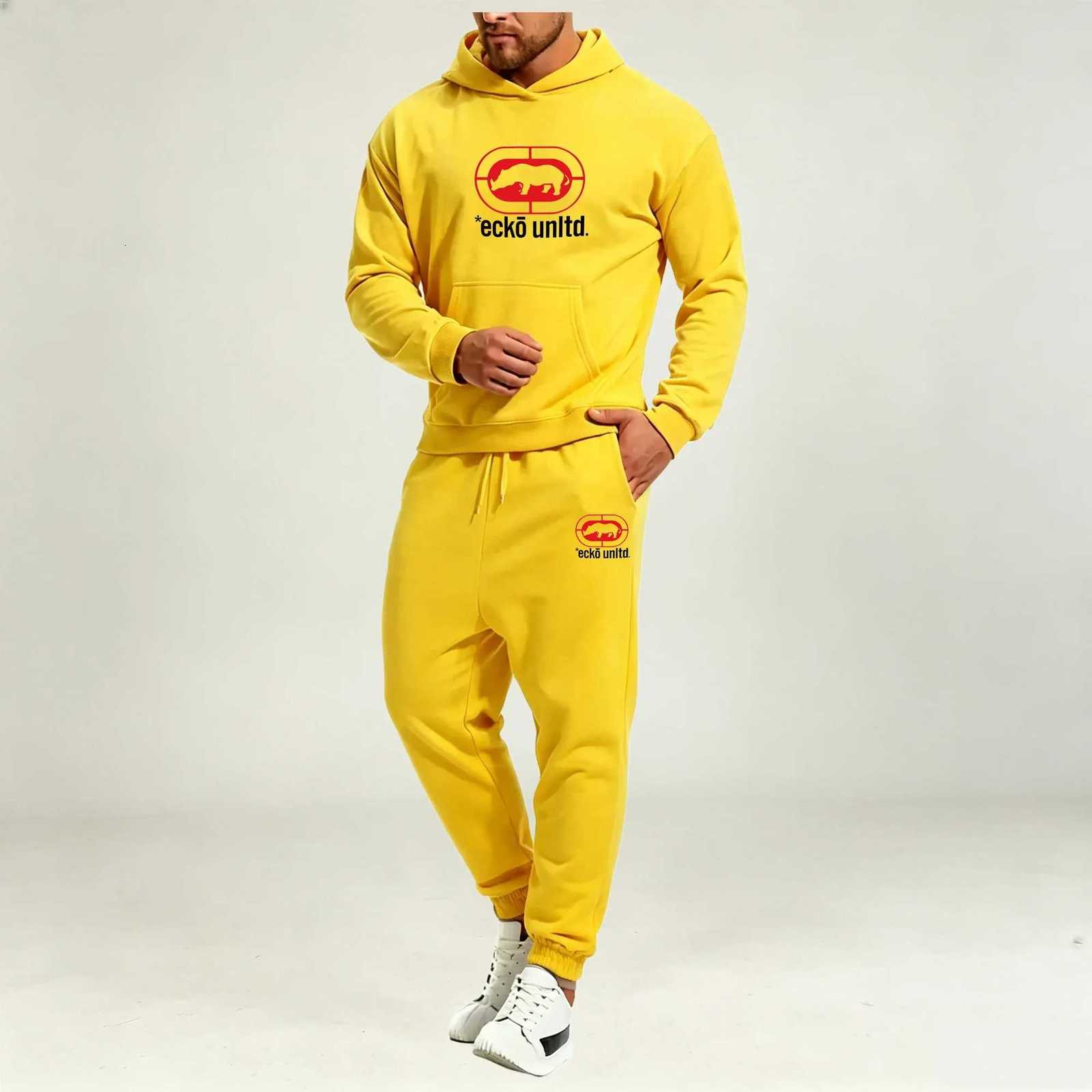 Clothing Men's Tracksuits Men's Pullover Sets 2 Piece Autumn Winter Casual Sports Sweat Suits Hoodies Sweatshirt and Trousers Fashion Male