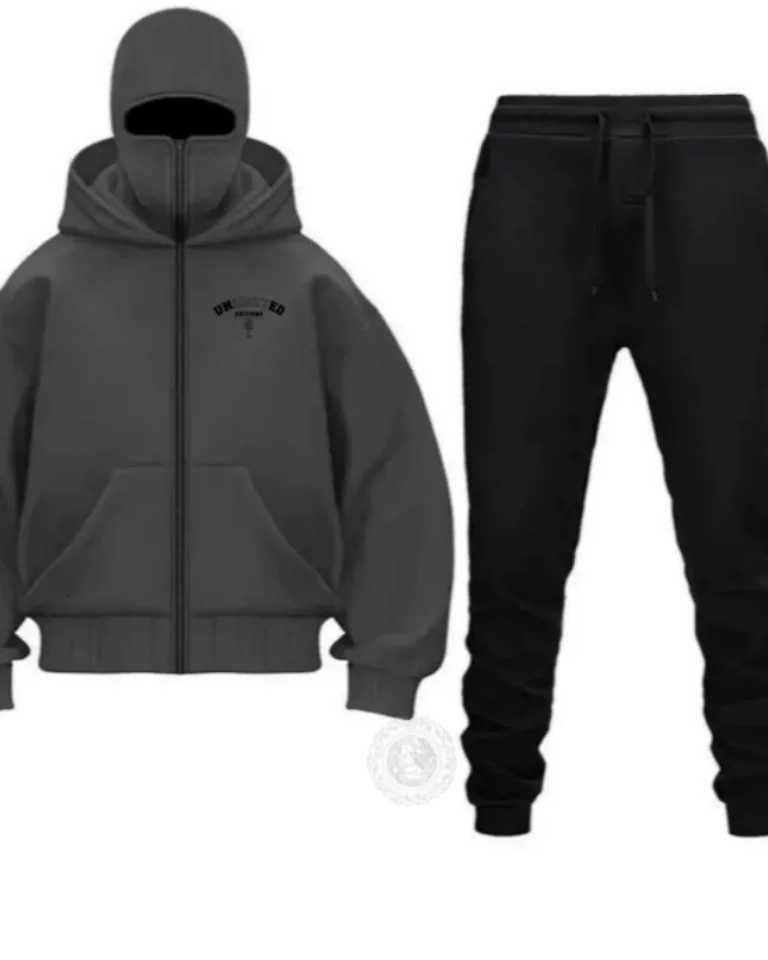 Winter Men's Tracksuits Men's Warm Sports Set Hooded Zipper Hoodie with Thick Velvet and Face Mask Outdoor Anti Cold Clothing Mountaineeri