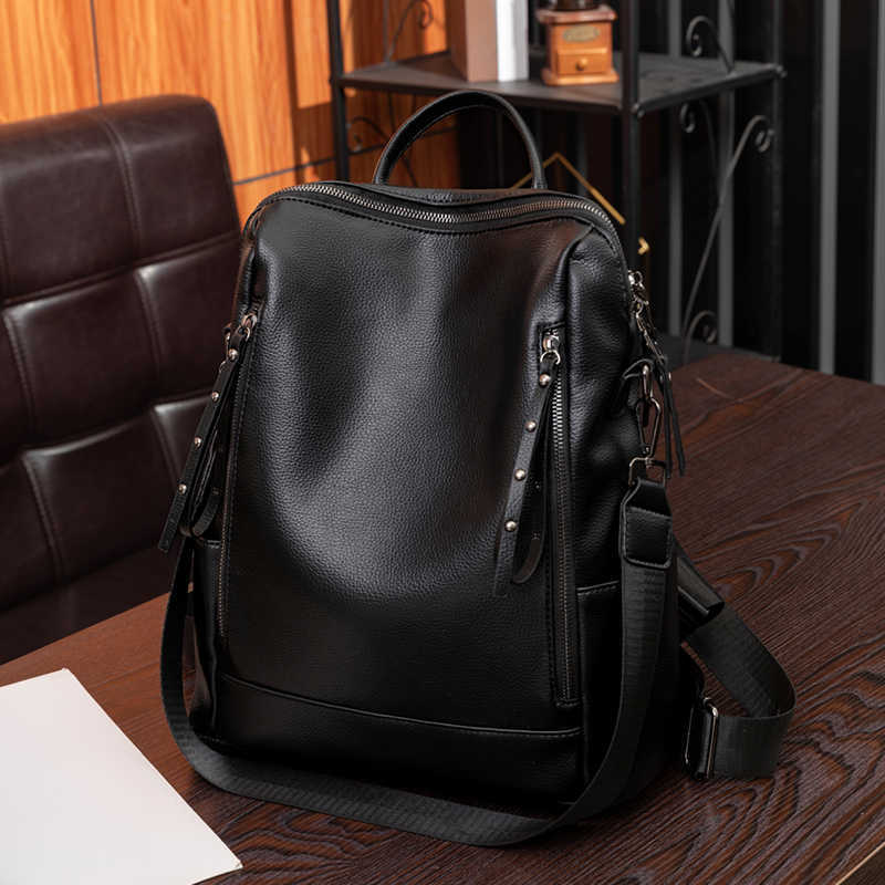 Zaino stile grande capacità Zaino da donna morbido stile borsa a tracolla convertibile perfetta per spostamenti e viaggi H260922