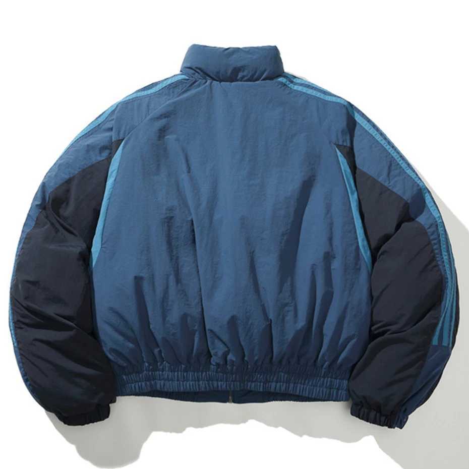 Winter Men's Down Parkas Men Jackets Thicken Warm Parkas Coats Patchwork Vintage Padded Jackets Harajuku Oversized Puffer Jackets Outwear C2609
