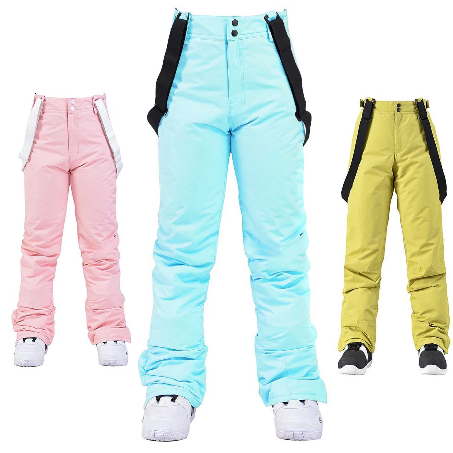 Women Winter Pant High Quality Men Thick Warm Skiing Pants Windproof Waterproof Suspender Trouser Snow Snowboard Plus Size Pants R260921