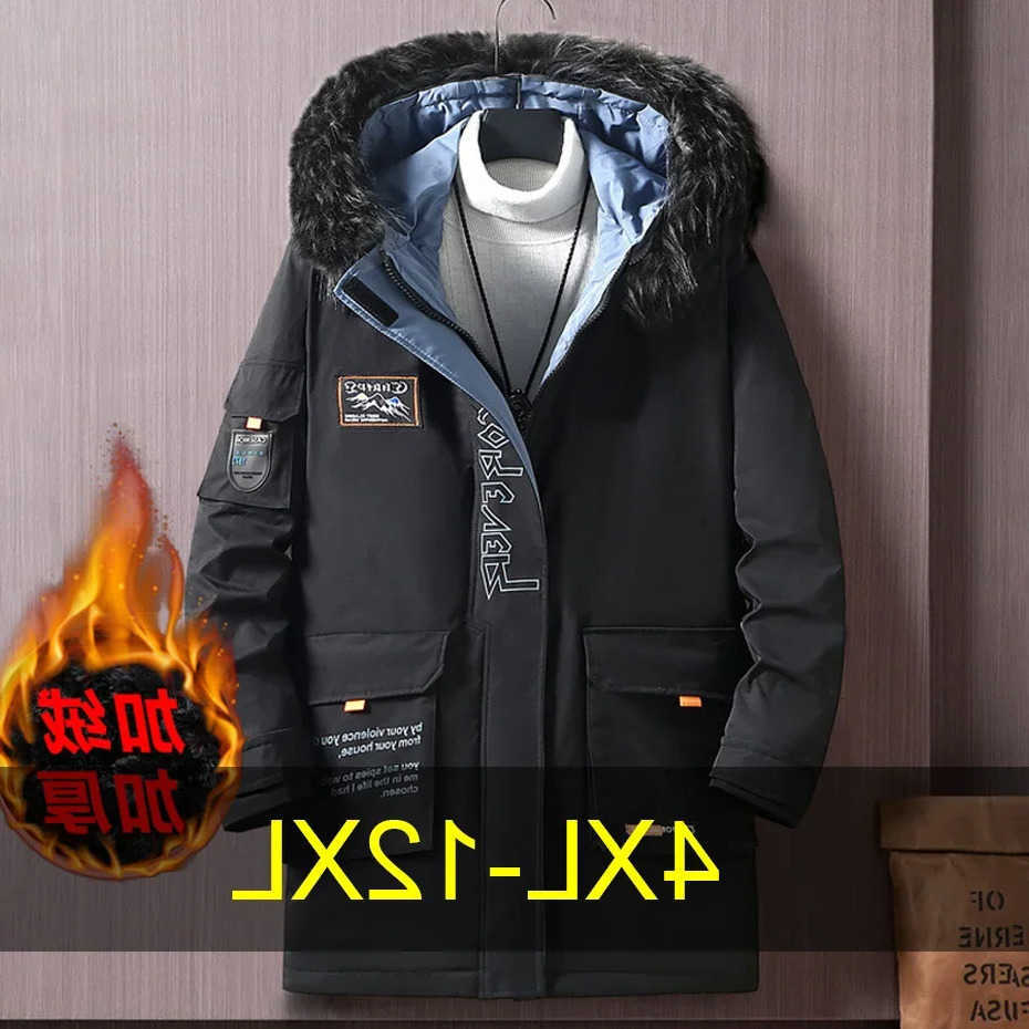 12XL Parkas Men's 10XL Down Plus Size Parkas Men Winter Thick Jacket Bandana Paisley Print Coat Fashion Casual Cargo Parkas Male Big Size 12XL