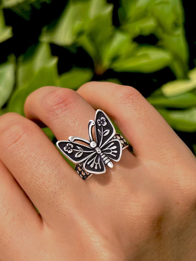 925 Sterling Silver Vintage Butterfly Rings for Women Anniversary Engagement Wedding High Quality Fine Jewelry Gift 2415