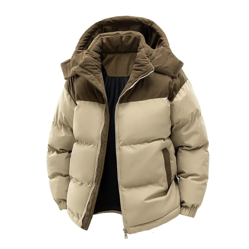 Giacca invernale da uomo imbottita in cotone ispessito con pile caldo cappotto alla moda a prova di freddo per uomo 260922