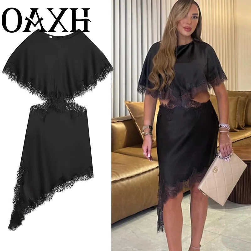 Out Cut Black Dress Woman Asymmetrical Midi Dress Cape Elegant Party Women Sexy Cocktail Dress S260922TVZW
