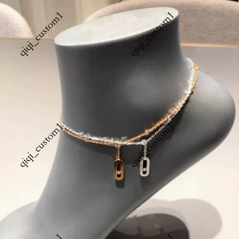 Meijia Single Diamond Sliding Tassel Fashionable and Versatile High End Feel Rose Gold Lively Summer Anklet