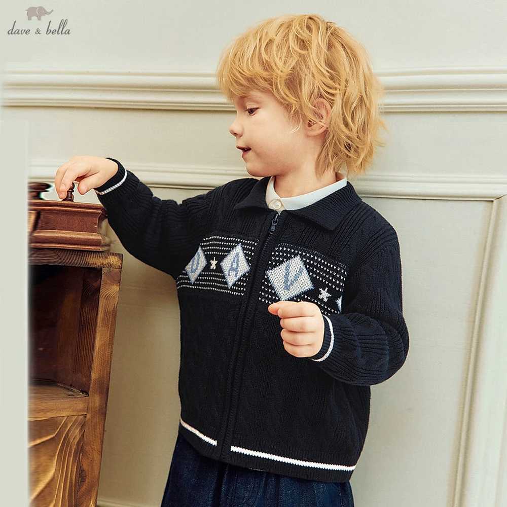 Jacquard Pullover Dave Bella Boys Knitted Cardigan Coats Autumn Spring Long Sleeves Sweaters Gentle Children Party Clothes DB3263429 C260921
